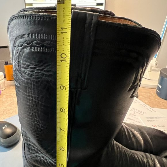 Vintage Lucchese 2000 Hand Made Black Ostrich Dress Roper Boot - Picture 6 of 12